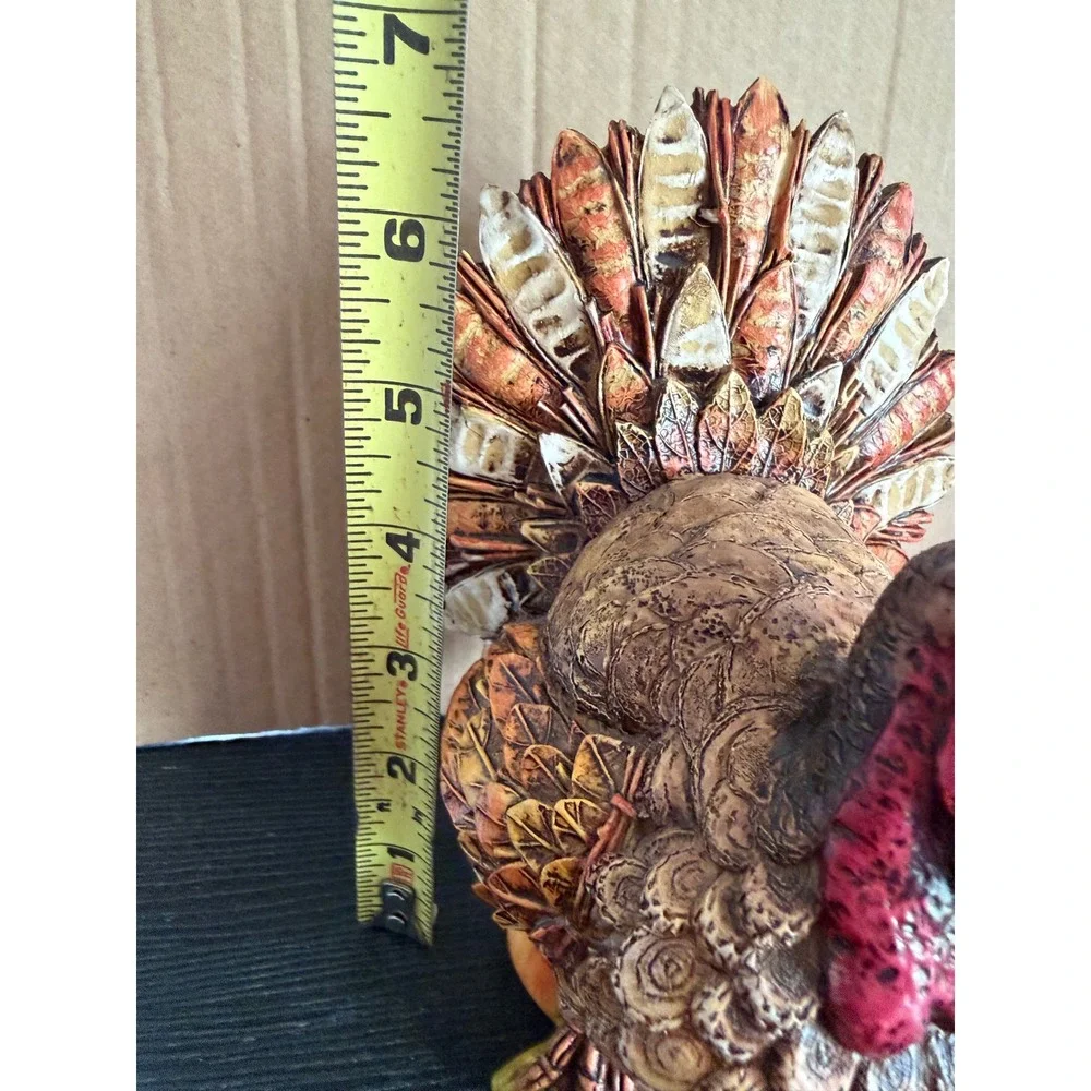 Harvest Traditions Resin TurkeyFigurine Thanksgiving Decor AutumnCenterpiece 7in